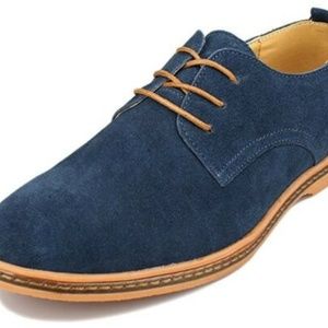 Kunsto Men's Classic Leather Oxford Flats Shoes